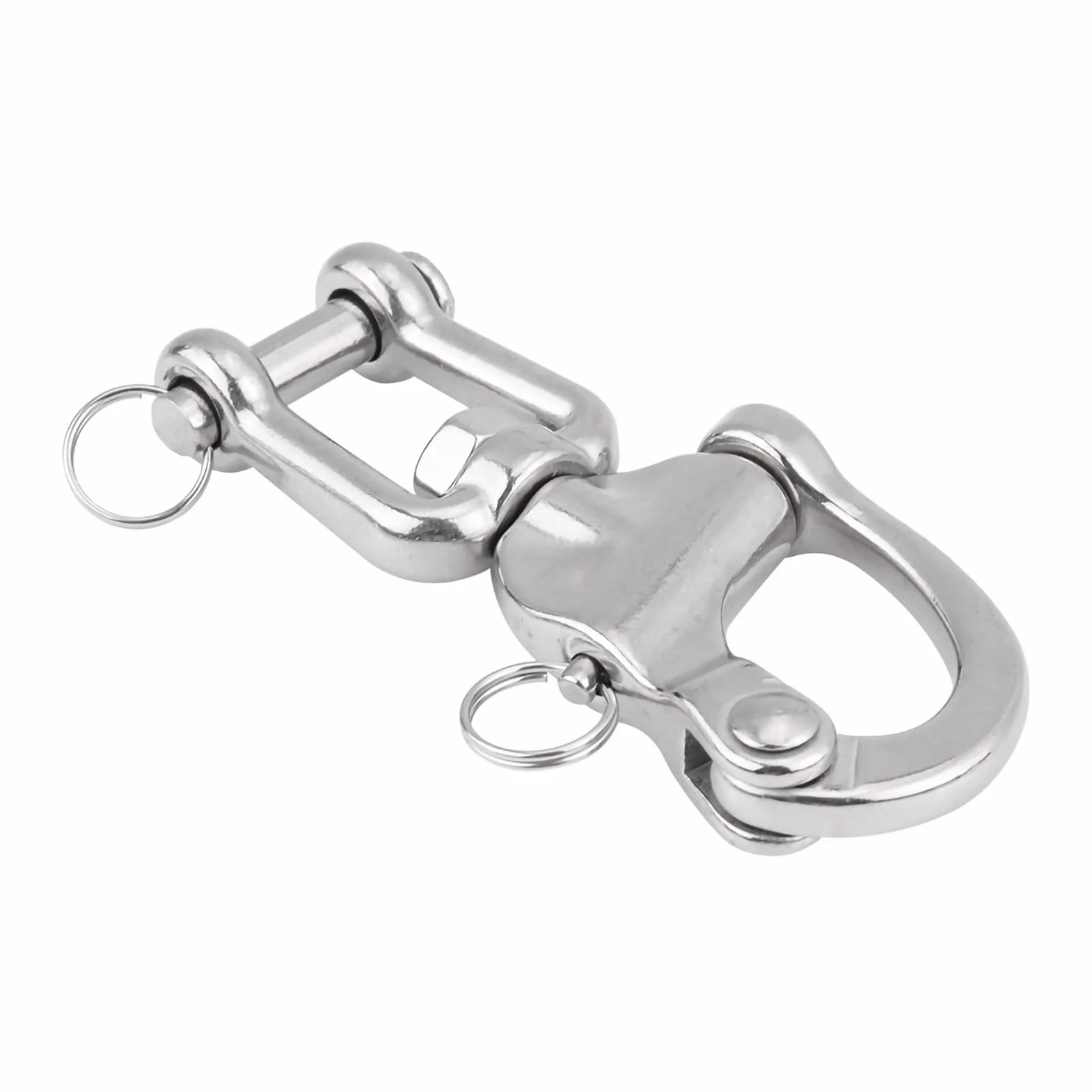 Keenso 316 Mâchoires en acier inoxydable pivotant Manille Snap Fermoir élégant en métal pour voilier Spinnaker Drisse