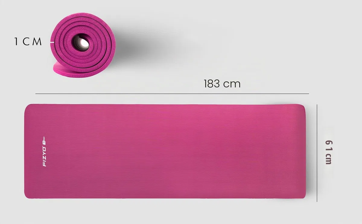 FIZYO Tapis de Yoga: Conçu pour Yoga, Gymnastique, Fitness & Récupération | Fabriqué en Mousse NBR & Caoutchouc Synthétique | Dimensions: 183 x 61 x 1 cm