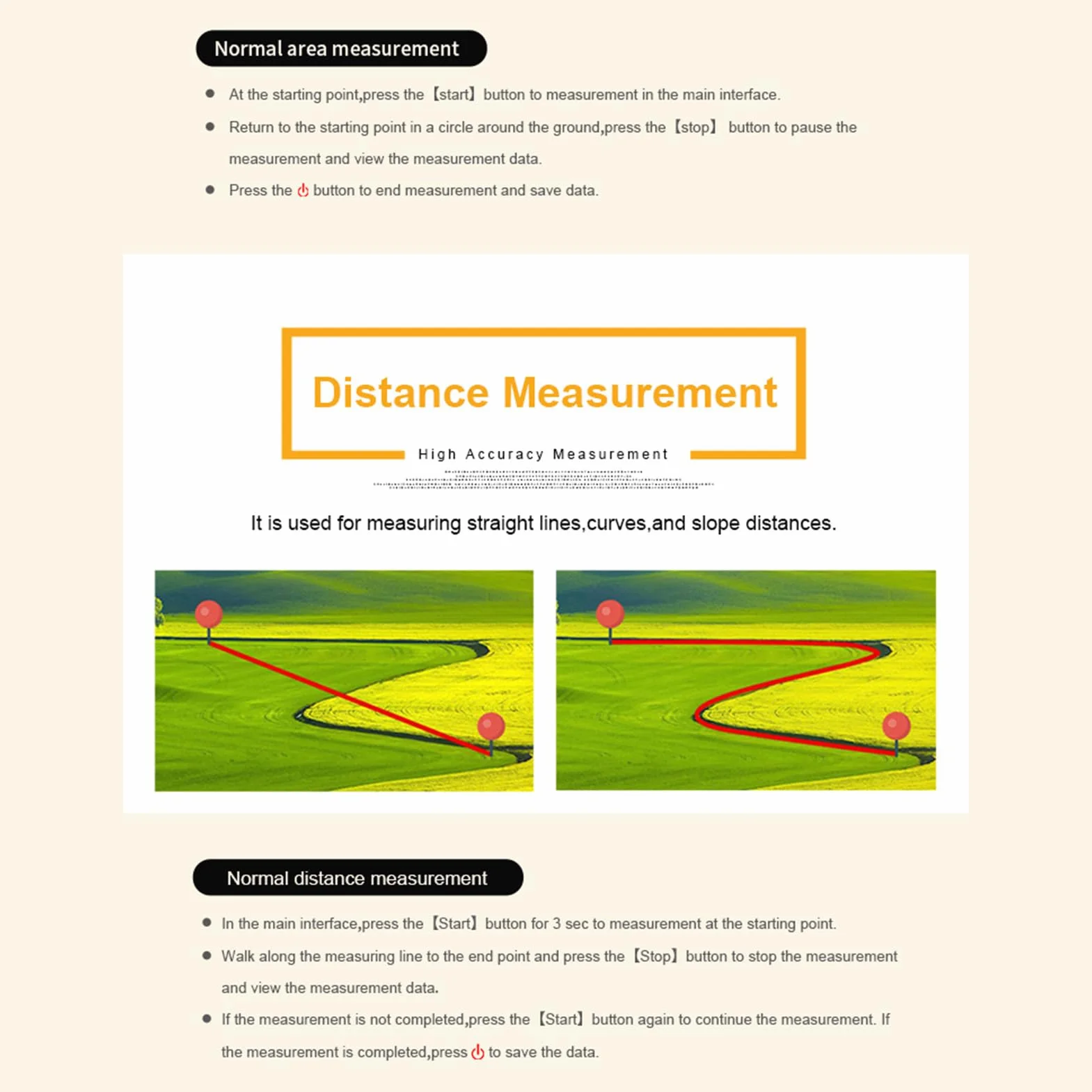 GPS Randonnée Étanche – 2.4 Pouces, Guidage Vocal, Mesure Surface/Distance/Pente, Extérieur Robust