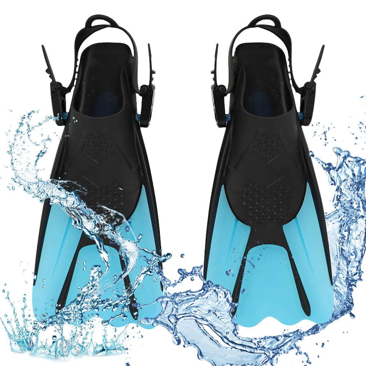 Palmes de plongée, palmes de natation, équipement de plongée pour adultes, palmes réglables, palmes courtes pour la plongée en apnée, la natation (taille 34-38)