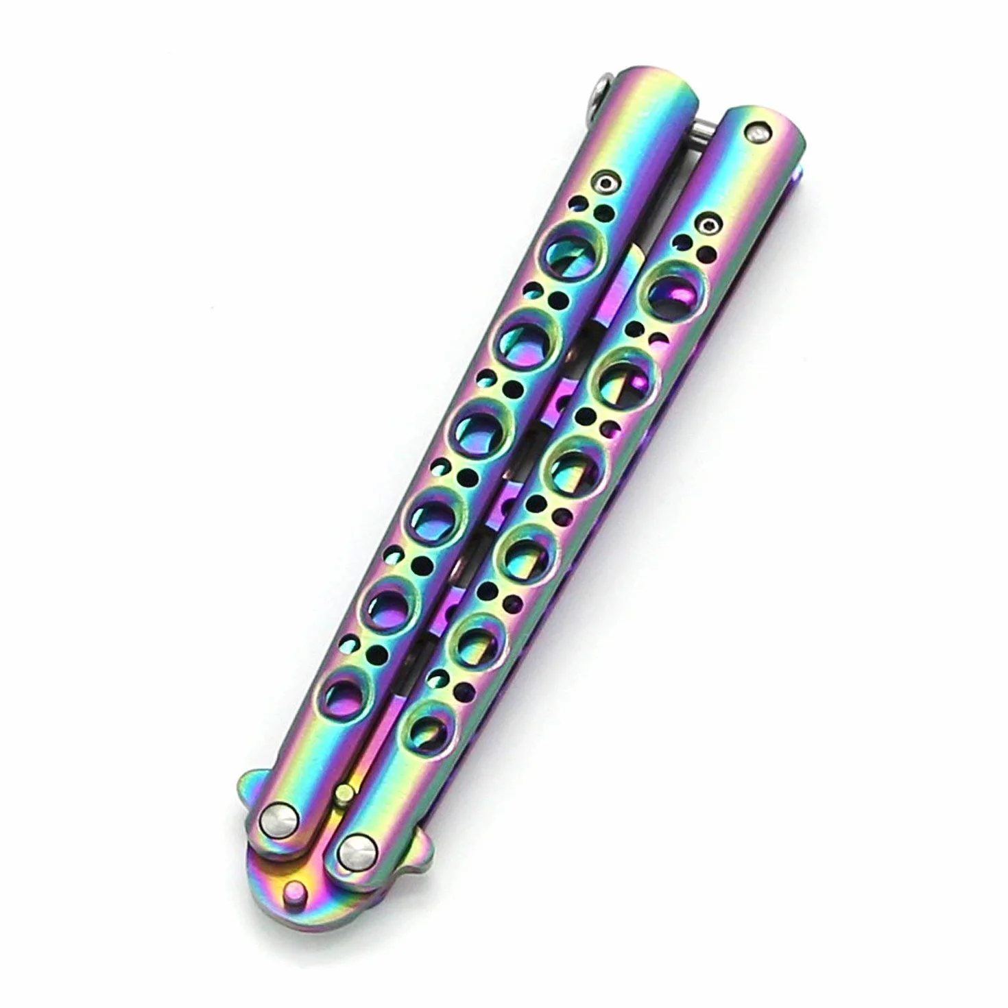 Milaloko Couteau titanique d'outil de couteau d'entraîneur de pratique d'arts martiaux/couteau de fan d'acier inoxydable