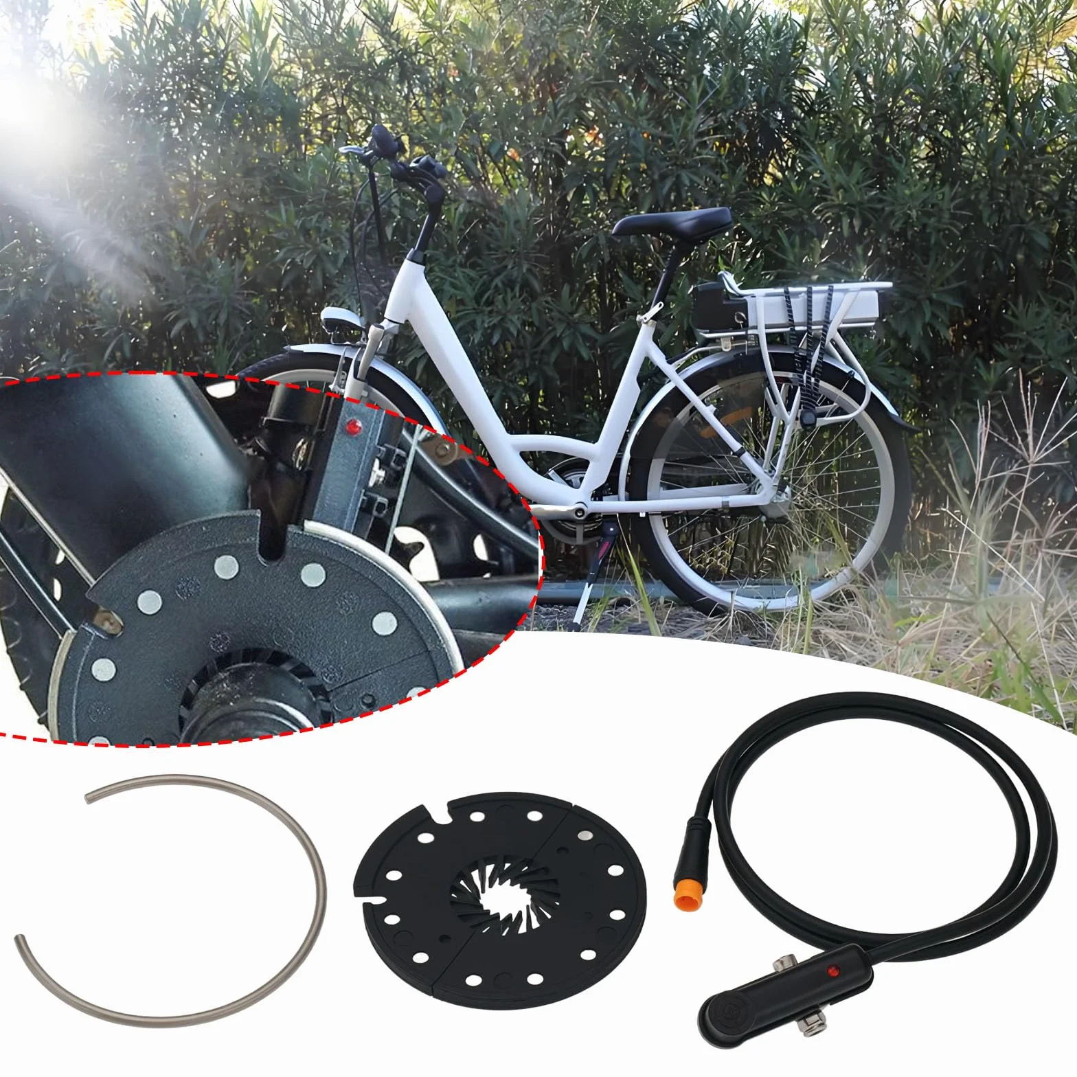 1pc E-Bike KT-D12L Pas Capteur 12V à 48 V Aimants de Vélo Capteur d'assistance Au Pédalage avec Prise étanche Kit de Conversion de Vélo électrique