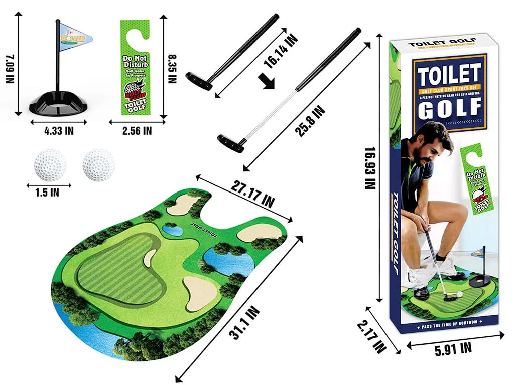 Coffret Cadeau De Golf De Toilette, Mini Golf pour La Maison, Cadeau Golf pour Homme, Mini Golf Cadeaux pour Hommes, Mini Golf Toilette, pour La Maison, Cadeau d'anniversaire