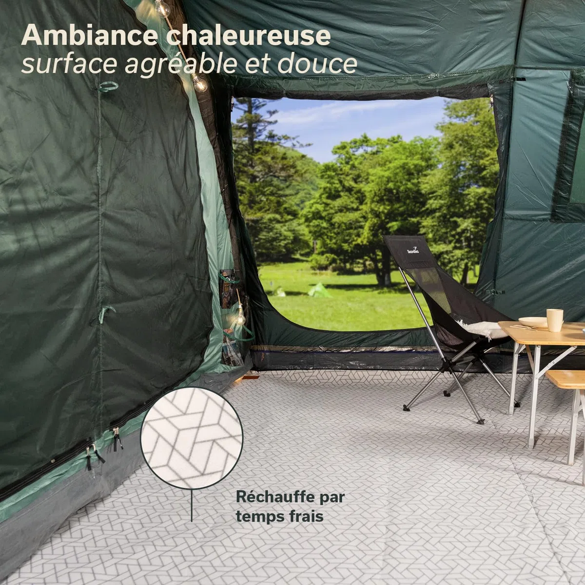 Skandika Tapis de Tente | Tapis d'extérieur en Polaire Softtouch, Robuste & étanche, Sac de Rangement, Couverture de Pique-Nique, Tapis de Sol | Accessoires Camping, Caravane, Balcon (300 x 300 cm)