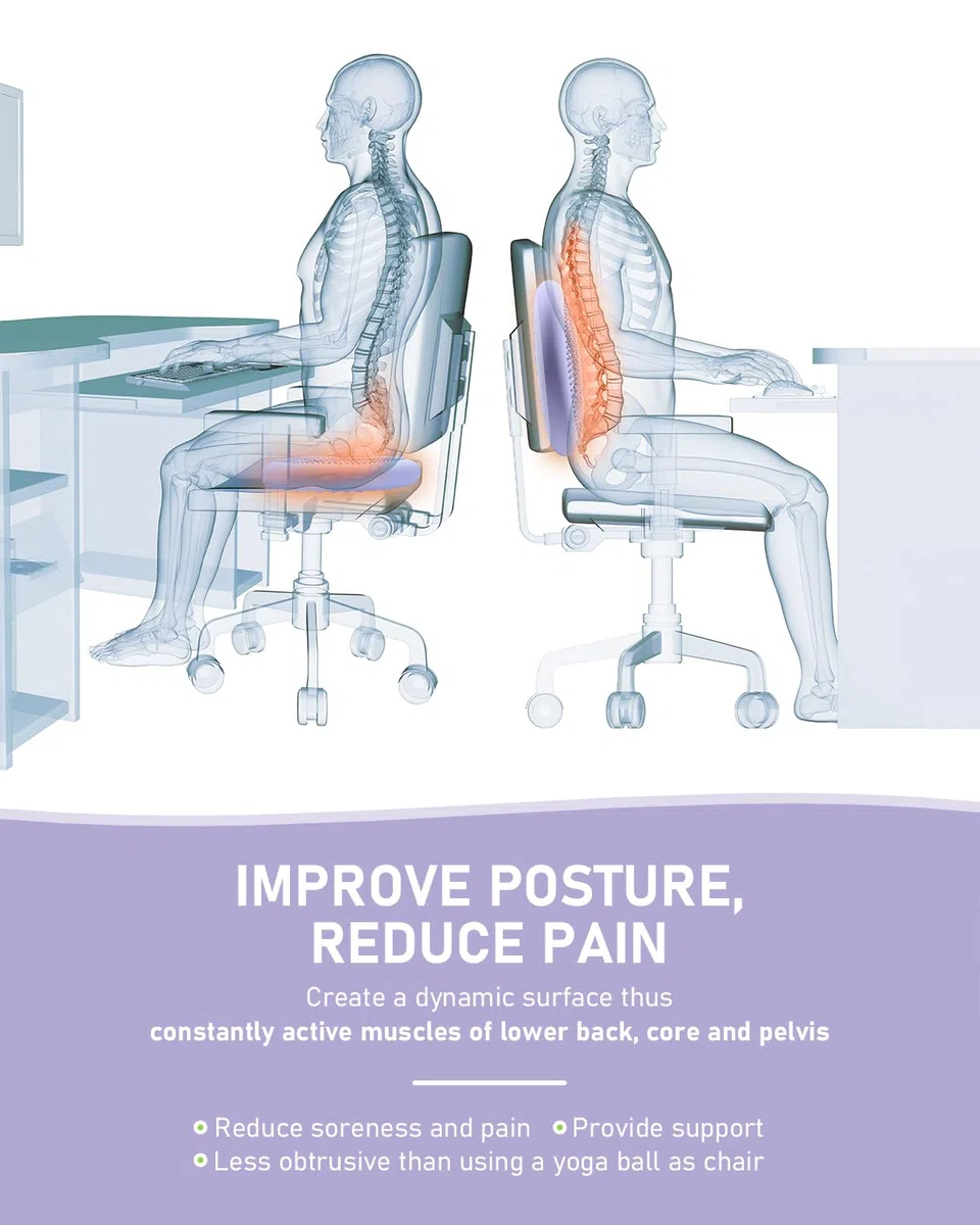 PhysKcal Coussin d'équilibre- Coussins de stabilité pour la kinésithérapie et Le Fitness, Assise Flexible, Coussin sensoriel favoriser la Concentration