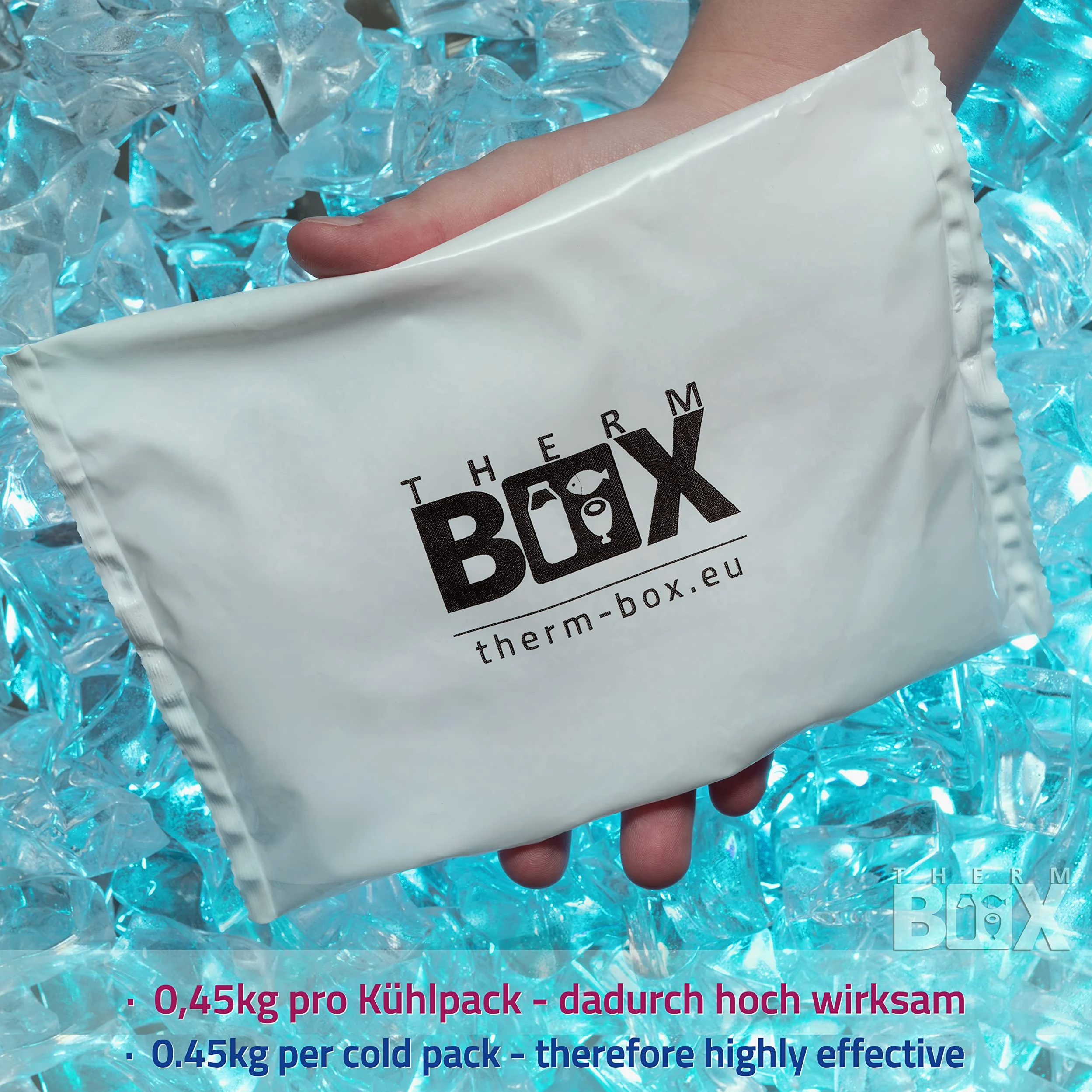 THERM BOX Grande boîte en polystyrène professionnelle avec bloc réfrigérant pour glacière, boîte de transport, récipient isotherme réutilisable