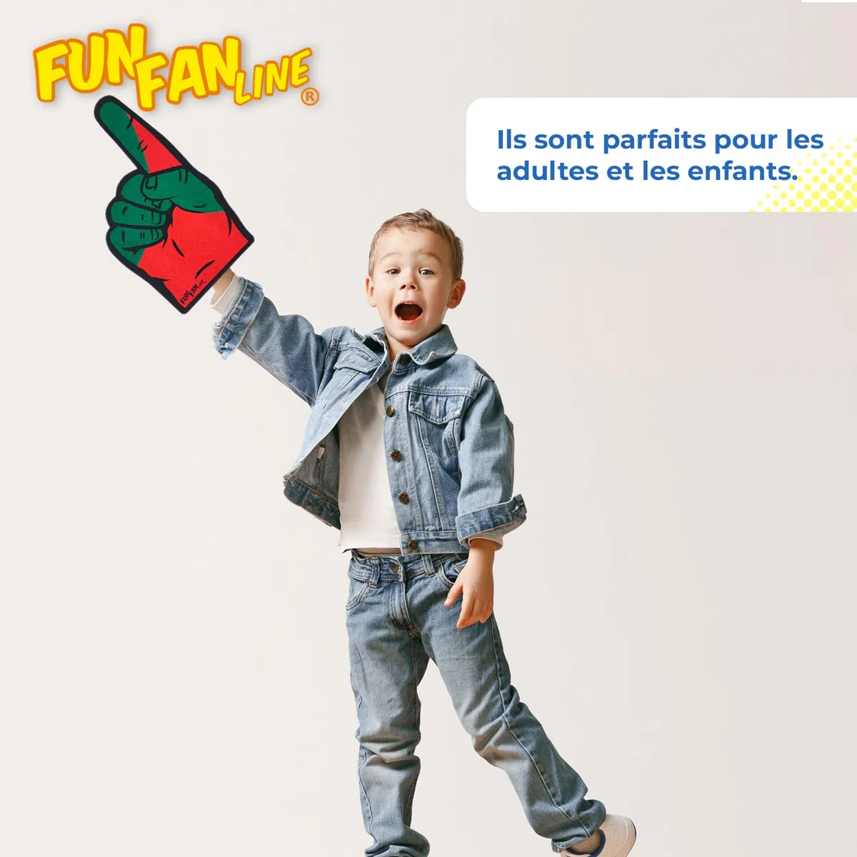 Lot de 2 Mains en Mousse avec Doigt Géant Drapeau de [Pays]. Accessoire de Supporter pour Événements Sportifs, Fêtes & Célébrations. Idéal pour Matchs et Fans