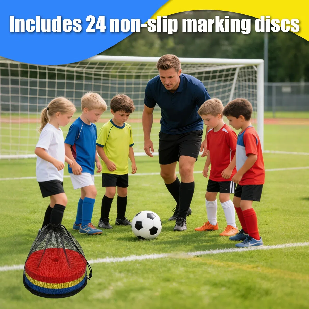 Lot de 24 disques de marquage de 15 cm - Pour le sport, le football, le marquage de terrain - Accessoire d'entraînement pour exercices de coordination, entraînement d'agilité