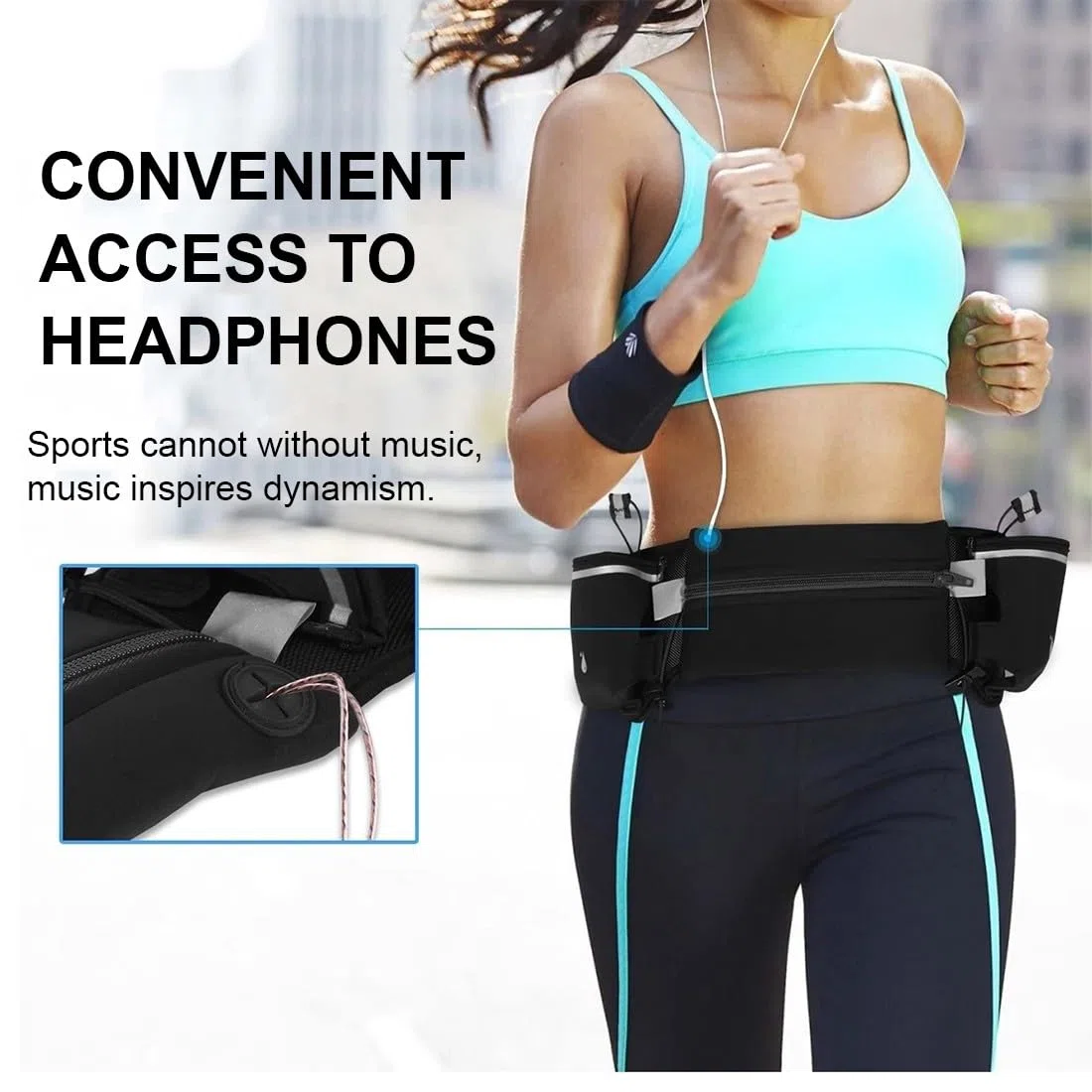 NJCXOLA Ceinture Running, Sac Banane Sport Belt avec 2 gourdes, Ceinture D’hydratation Réglable Homme Femme Smartphone Escalade Randonnée Voyage