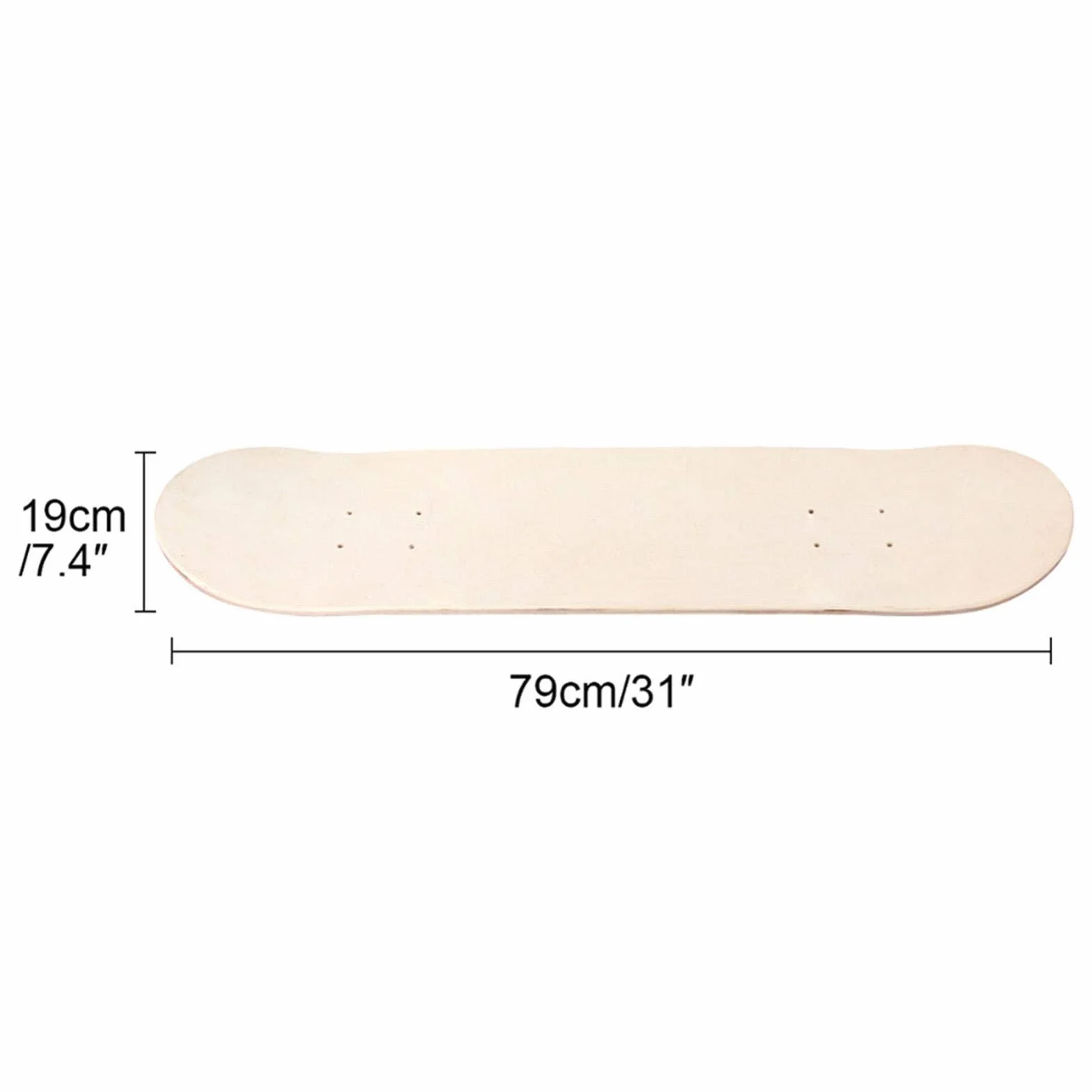 Planches De Skateboard Vierges | 8 Pouces 8 Couches Érable Blank Double Concave Skateboards Patin À roulettes Skateboard Art Deck Naturel Planche À roulettes pour débutants, Adolescents et Adultes