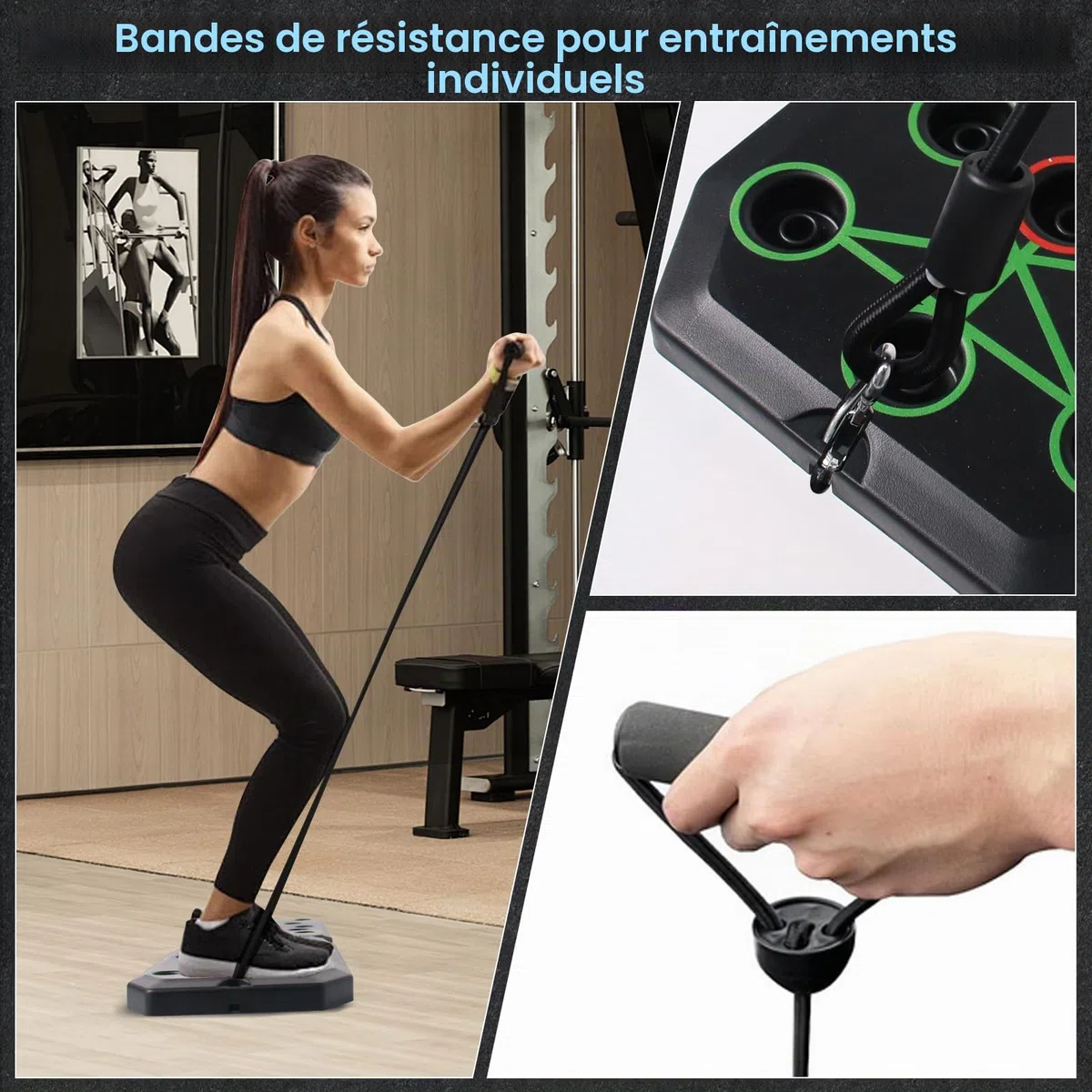 Planche de Pompes Pliable avec Compteur Intelligent, Tapis de Push Up Multifonctionnel Poignées Antidérapantes pour Musculation, Fitness Maison et Entraînement Complet du Haut du Corps