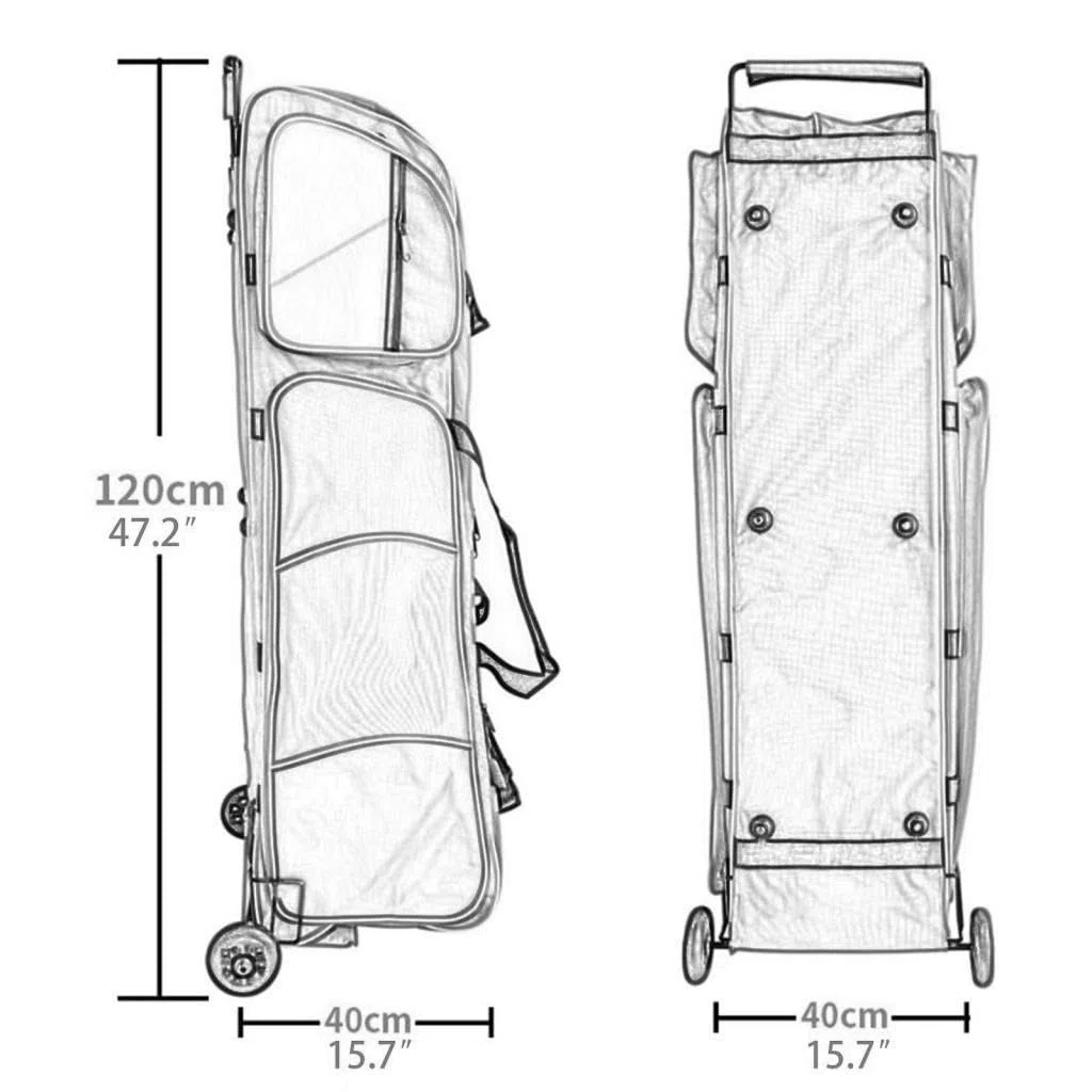 F Fityle Sac d'escrime boîtier de Chariot avec roulettes Sac de Rangement Sac de Voyage Sac d'escrime Roulant pour Les escrimeurs Amateurs d'épée entraînement