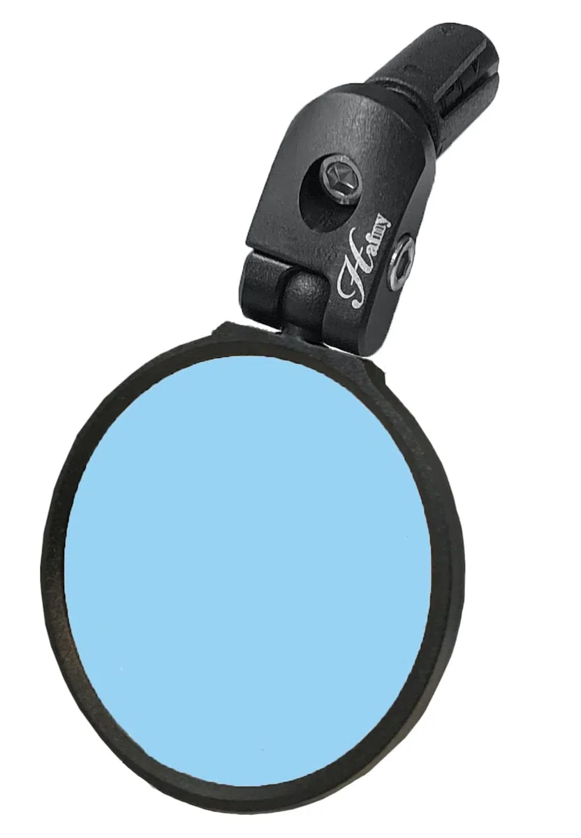 Hafny Rétroviseur de vélo pour extrémité de guidon, HD, résistant aux chocs, miroir en verre, HF-MR090, HF-M951-FR03, HF-M952-FR03 (verre bleu anti-reflet, 68 mm)