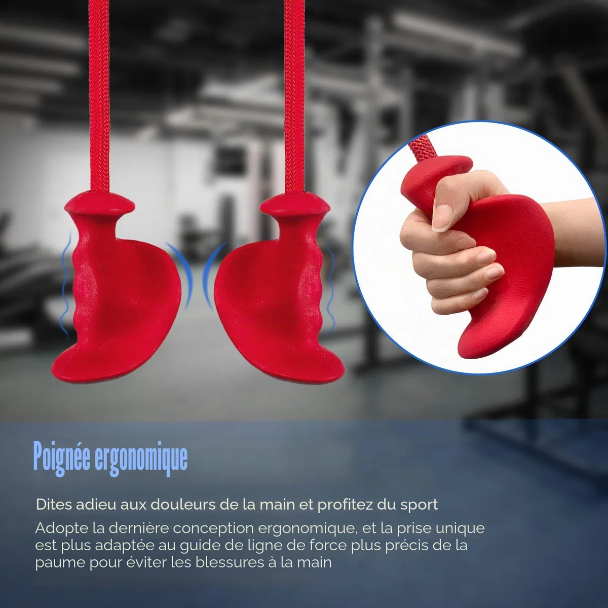 HXD-ERGO Corde Triceps Musculation, Corde de Tension de Triceps pour l'Entraînement des Biceps et des Triceps, pour Poulie à Câble ou Tour de Poids