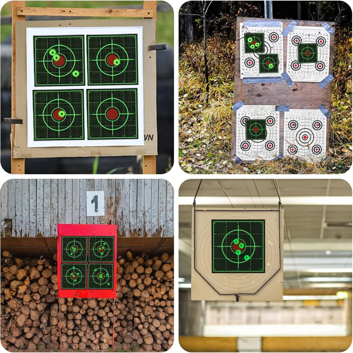 200 pièces Cibles de tir Autocollantes avec disques de tir réactifs Verts fluorescents Cibles en Papier 10,2 cm pour Les Exercices de tir au Fusil, au Pistolet et au Pistolet BB Airsoft
