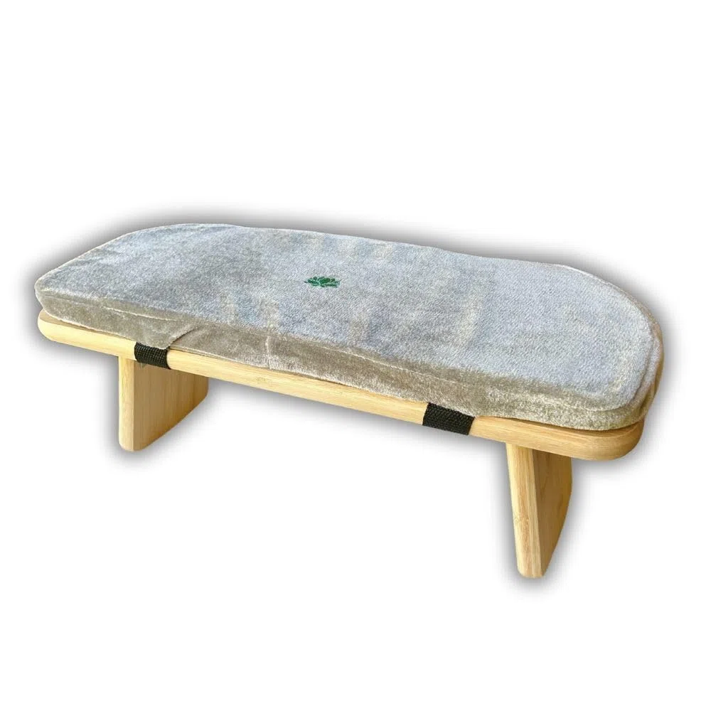 Banc de méditation Pliable Gris Lotus avec Coussin et Sac