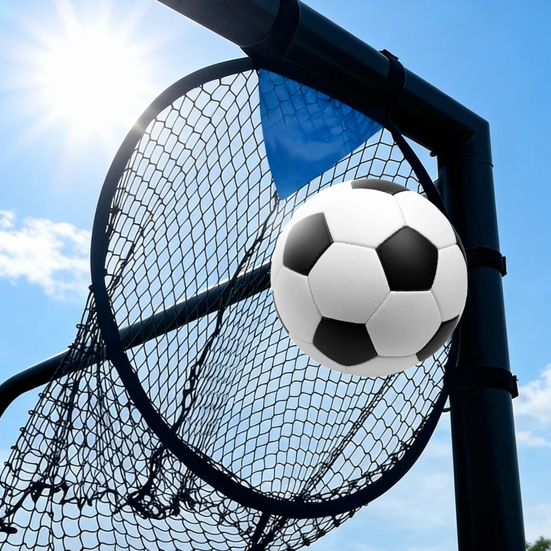 TZEKING Lot de 2 Cible Football, Filet de Football Pliable avec Sangles Réglables, Filet Cible But pour Améliorer la Précision de Tir, Adapté pour Enfants et Adultes