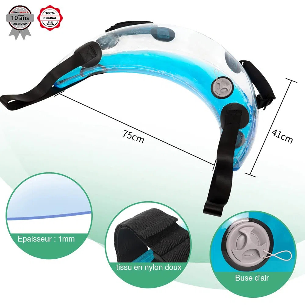 Ultrasport Aqua Fitness Bulgarian Bag Unisex-Adult, Transparente, 75 L x 41 H cm