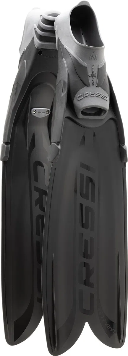 CRESSI Gara Turbo Flex Fins - Palmes Performantes Réactives Légères Unisexes Système Gara Modulaire et Lames Interchangeables pour Plongée Apnée Chasse sous Marine Snorkeling, Noir