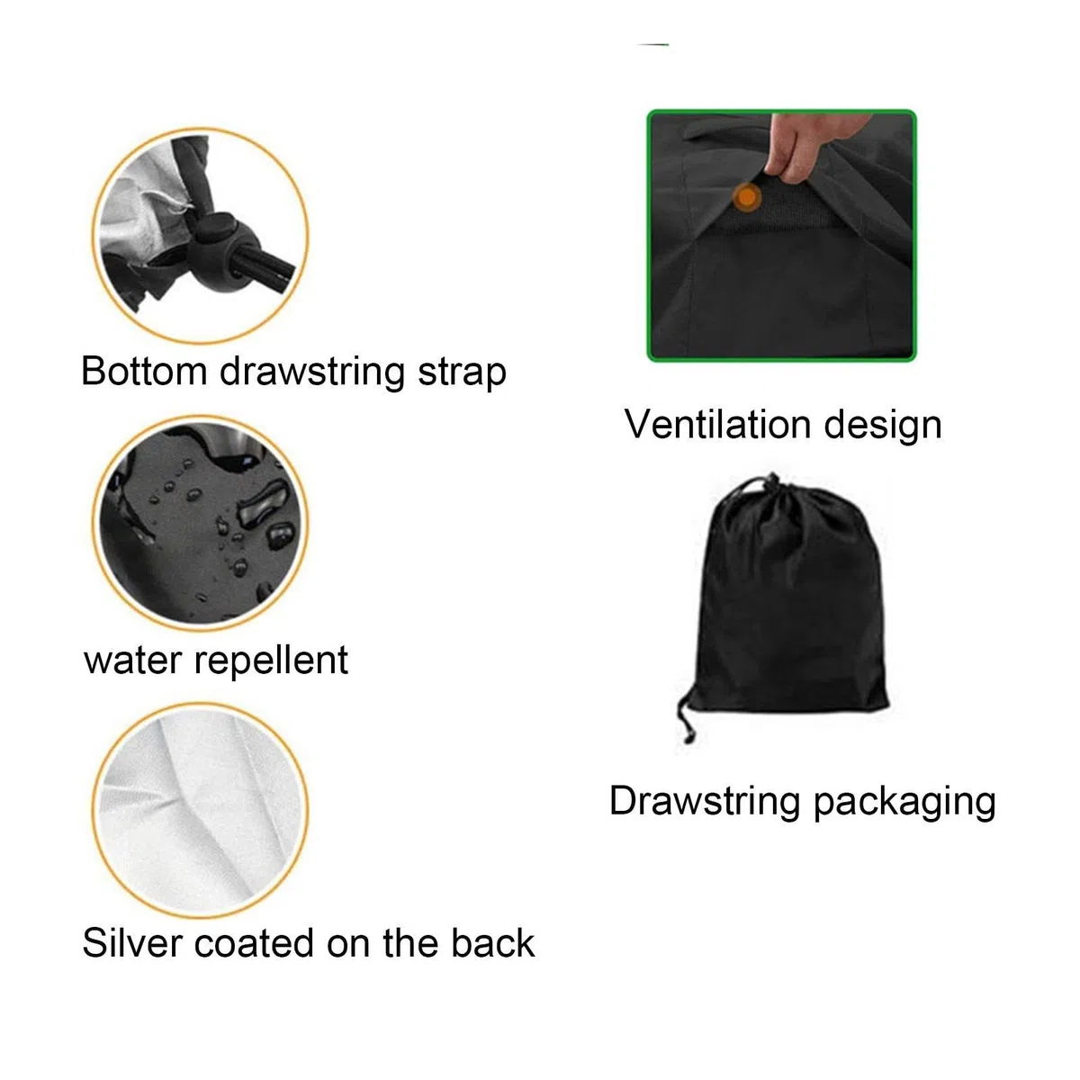 Generic Housse de Sac de Frappe Imperméable Extérieur Intérieur, Sac de Boxe et Kick-Boxing, Noir, Adulte, Tissu Oxford 420D, 34 x 147,8 cm
