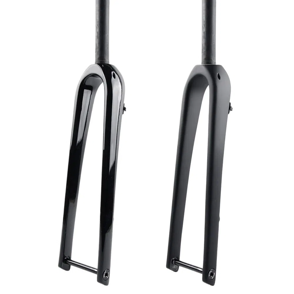 Fourche VTT Vélo de Route Gravel 700C entièrement en Fibre Carbone Cyclocross Frein à Disque Plat avec Fourche Avant axe traversant Dur Droit Conique