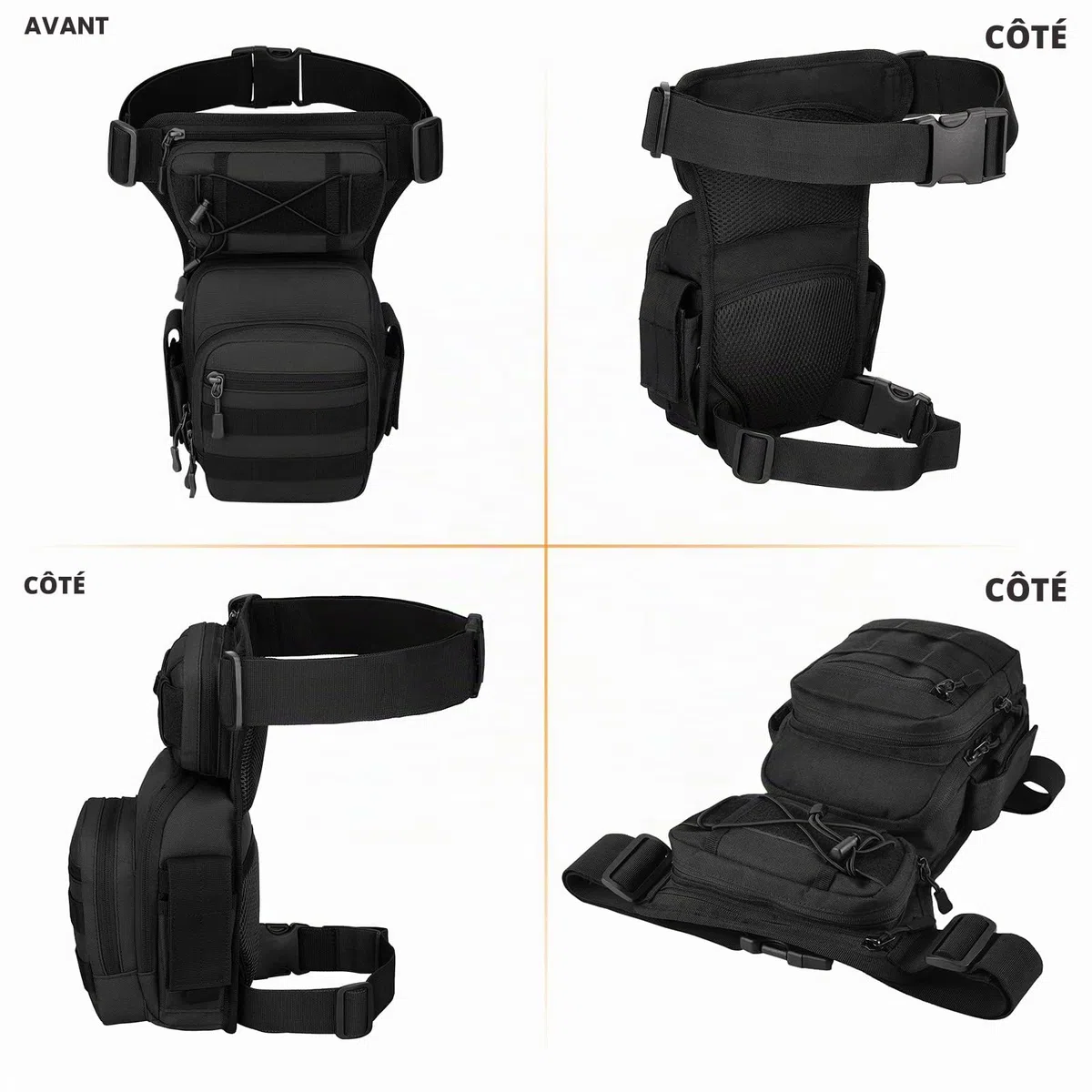 Huntvp Sacoche de Jambe imperméable pour Homme pour la Chasse, la Course, la randonnée, Le Cyclisme, Le Camping