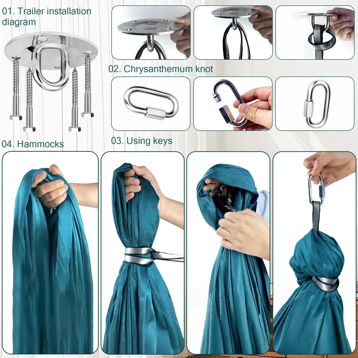Hamac de Yoga Aérien, 280x150cm Foulard de Yoga Aérien, Charge de 200 kg, Balançoire Nid pour Exercices en Intérieur Complet avec Fixation, pour Fitness Musculation Pilates Gym Maison