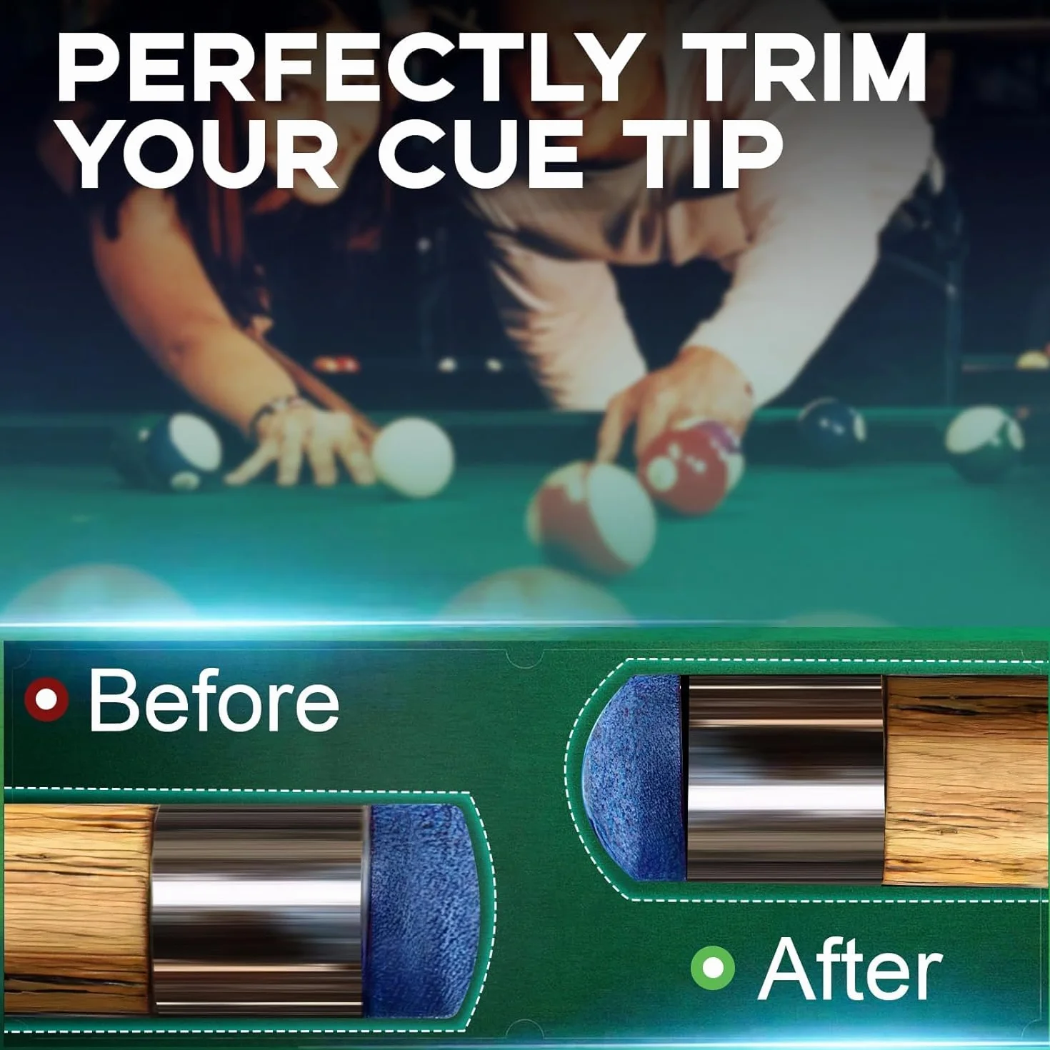 Kit de Réparation de Pointes de Queue de Billard 11 en 1, Kit de Remplacement de Pointes de Billard, Accessoires de Queue de Billard Noir