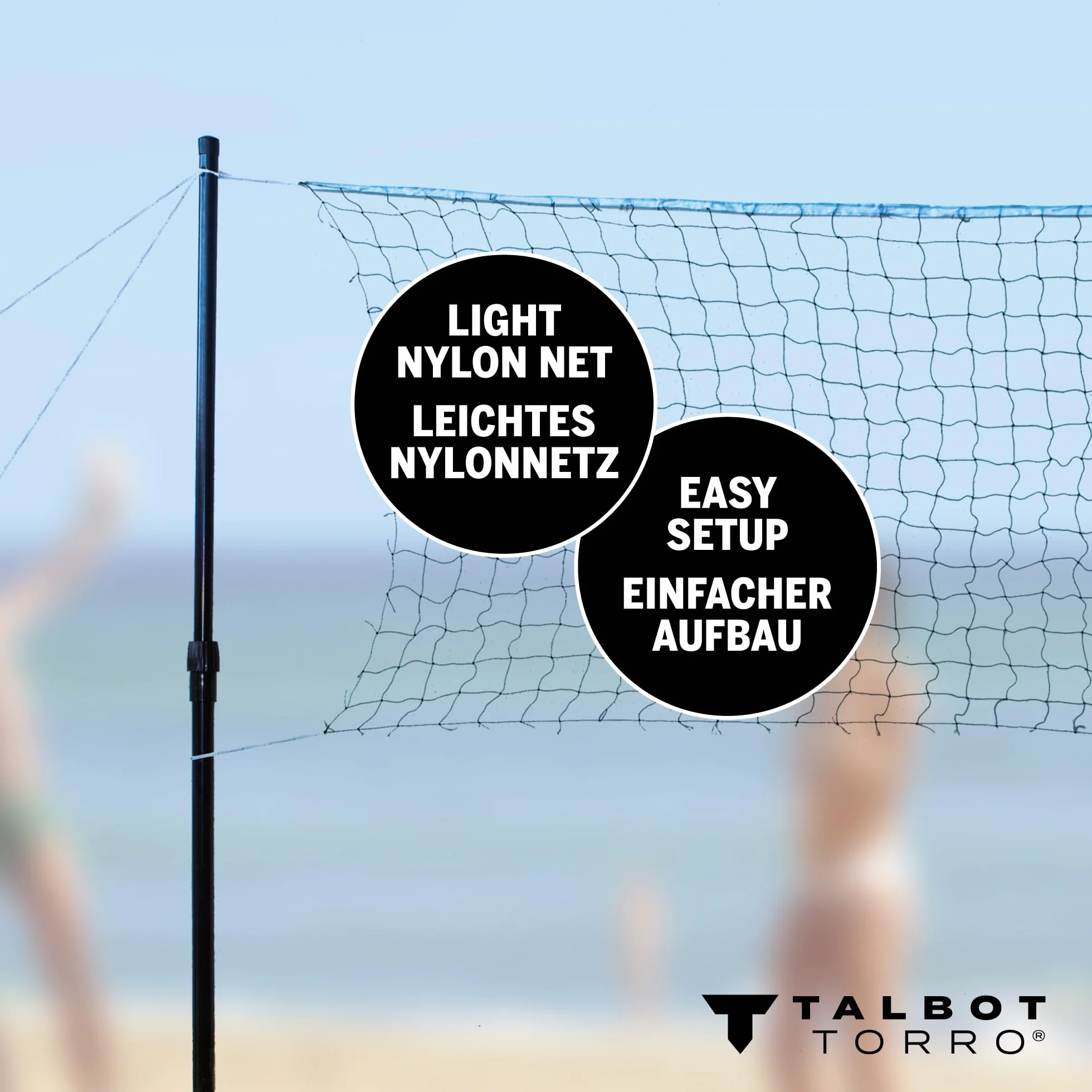 Talbot Torro Filet de Badminton Télescopique, Réglable en Hauteur: 1,25-1,55 m, Largeur 6,10 m, dans Un Sac, 449599, Noir