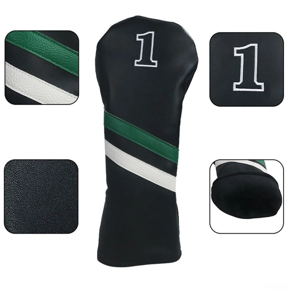 Couvre-tête de club de golf avec étiquettes No.1/3/5/H en cuir synthétique pour putter de golf en bois