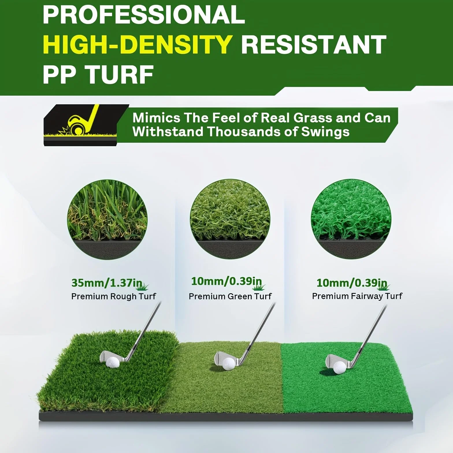 Filet d'entraînement de golf avec tapis de gazon artificiel 3 en 1, filet de golf pour arrière-cour, jardin, garage et salon, conduite, chipping et entraînement de swing pour débutants et