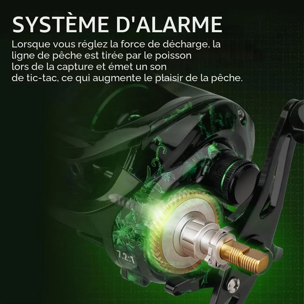 Moulinet de pêche à la baitcasting, système de freinage magnétique pour la pêche en Eau salée et en Eau Douce, Moulinet de pêche avec roulements à Billes en Acier Inoxydable 18 + 1BB, Disponible en