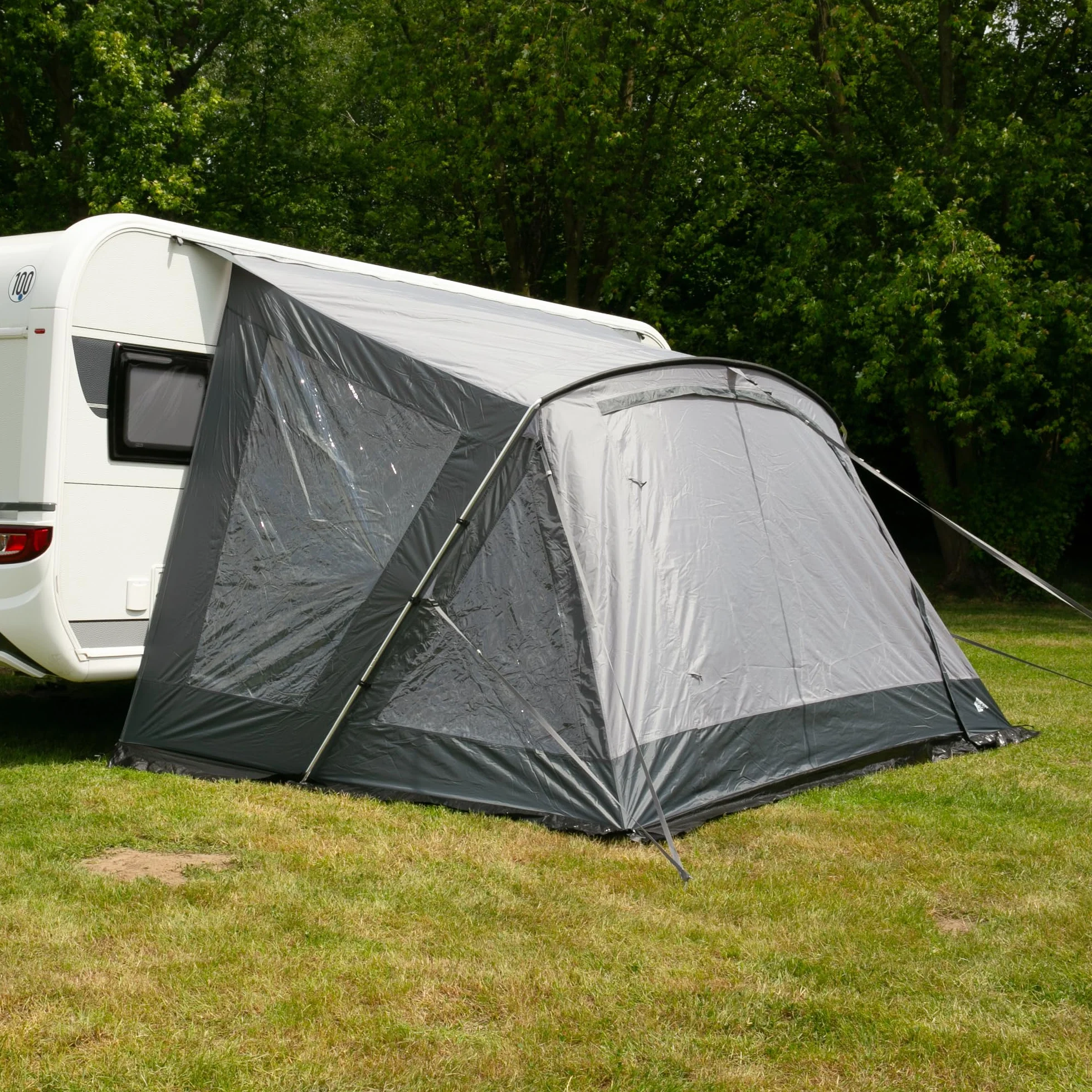your GEAR Positano 330 - Auvent pour caravane avec 4 fenêtres et grande porte, protection UV 50+ avec tiges en aluminium
