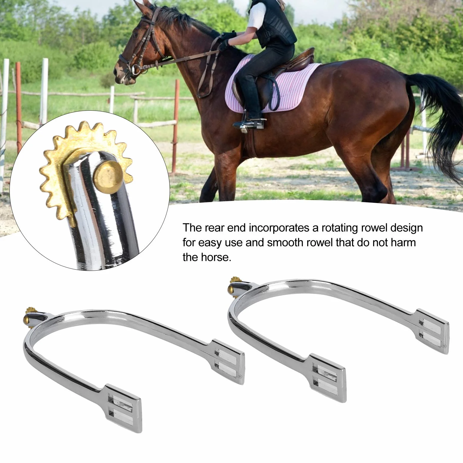 Éperons de Botte, éperon de Cheval d'équitation de Fabrication Simple pour Le Divertissement pour l'entraînement de Chevaux pour la compétition équestre