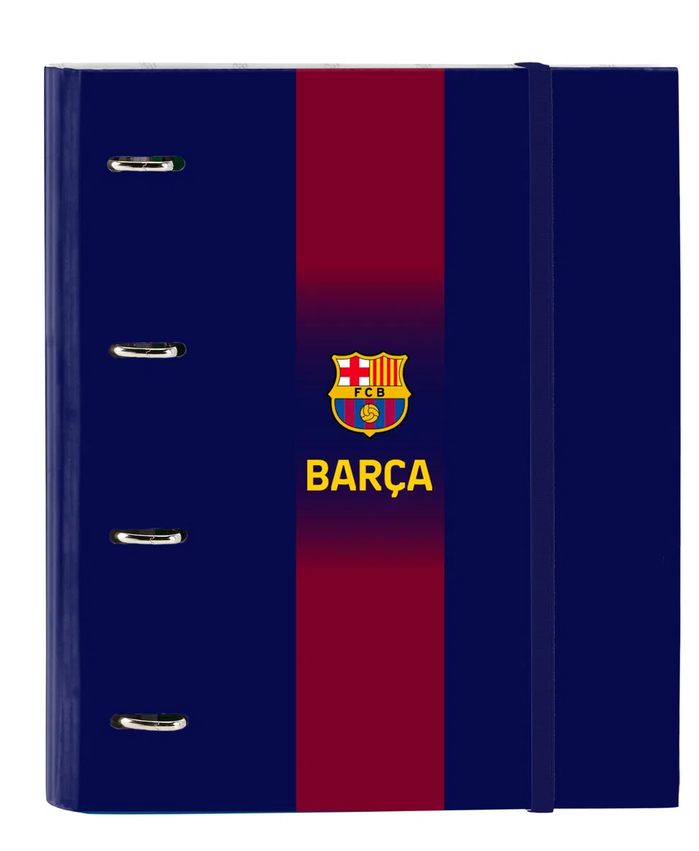 Safta F.C. Barcelona 1ère équipe 25/26 Classeur 4 anneaux de 35 cm avec 100 feuilles A4, idéal pour enfants de différents âges, confortable et polyvalent, qualité et résistance, 27 x 3,5 x 32 cm, Bleu