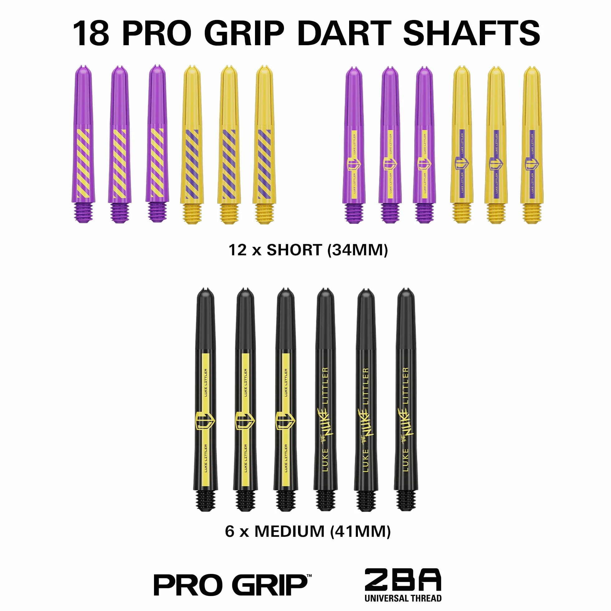 Target Darts Luke Littler Laiton avec Pointes Fixes en Acier Fléchettes, 22G | Tiges Pro Grip et Ailettes Pro Ultra N° 2 | Jeu de Fléchettes Professionnel 100 Pièces Accessoires Tous