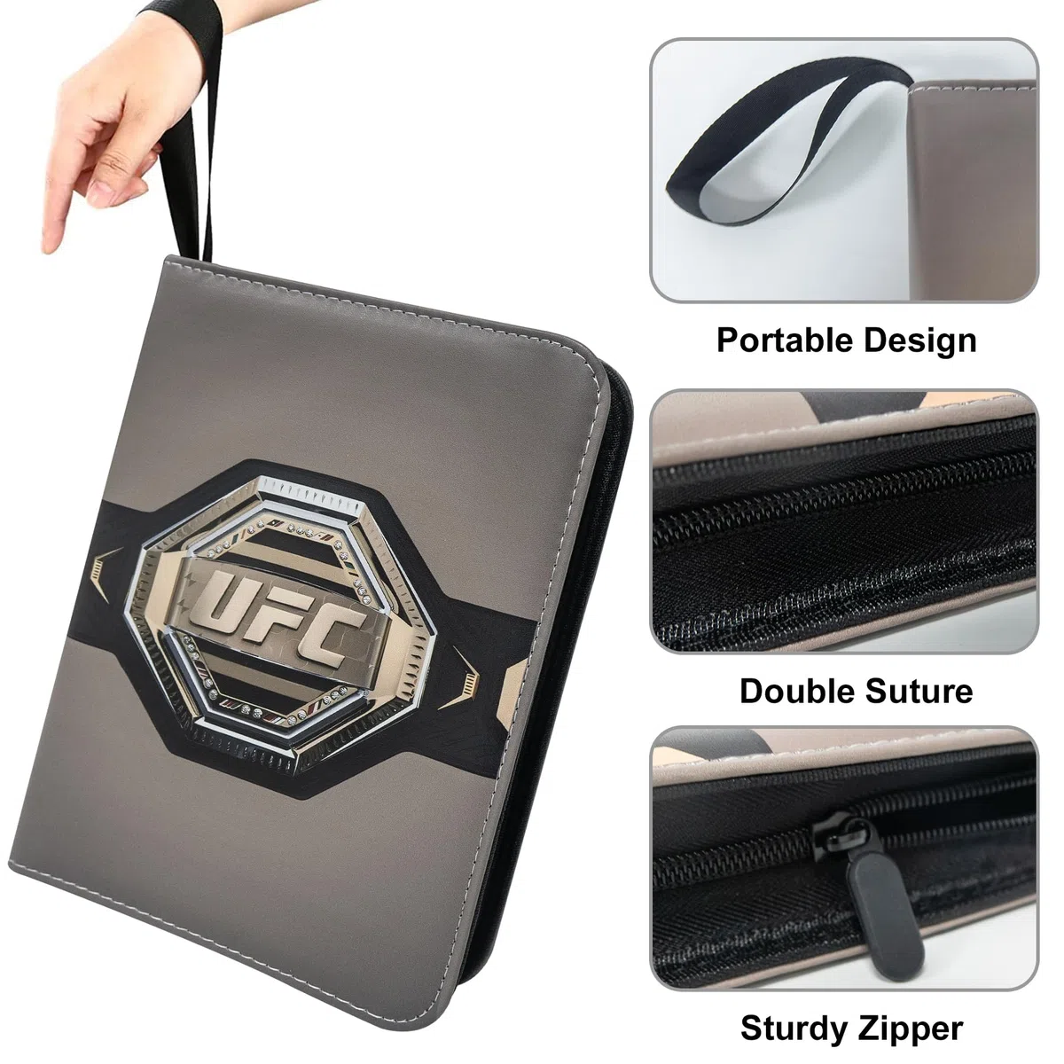 Classeur à 400 pochettes pour cartes, sac de rangement étanche portable avec pochettes amovibles pour collectionneurs de cartes de sport