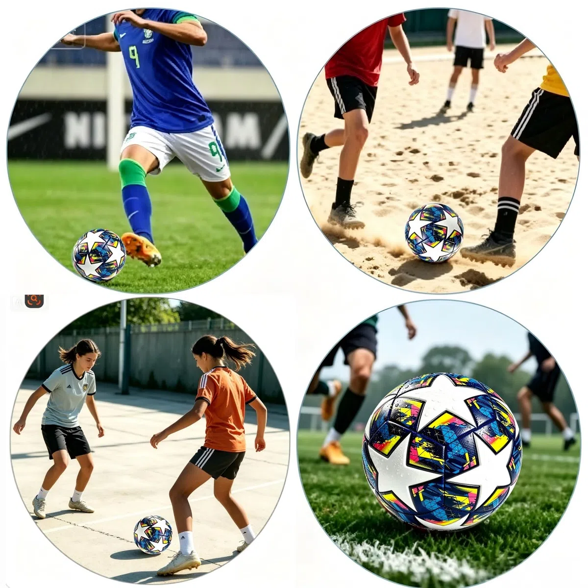Ballon de Football Taille 5, Fans de Football Champions-, Unisexe, Cadeau d'anniversaire, Ballon d'entraînement pour Football, polyuréthane, Collage Thermique + Chambre en butyle moussé, Bleu