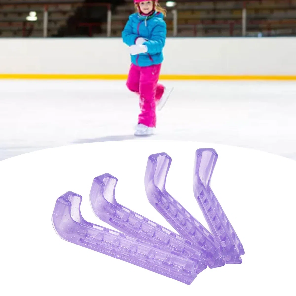 Protège-Patins, Protecteur de Lame de Patin à Glace en Silicone Facile à Utiliser pour Patins de Hockey(Violet)