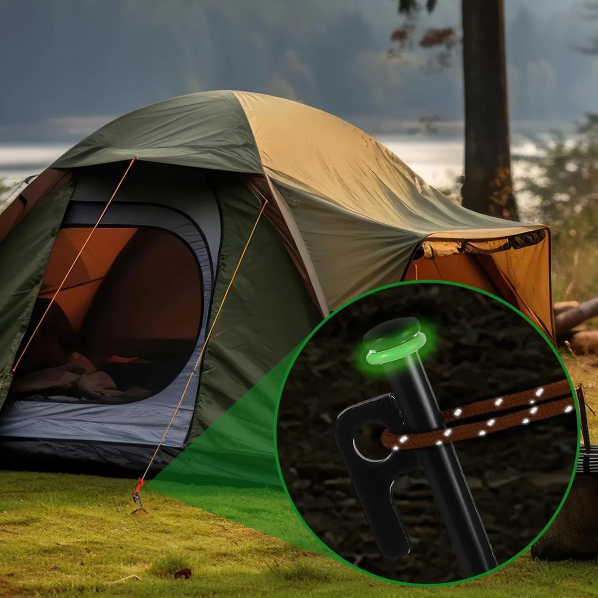 Lot de 10 piquets d'ancrage au sol de 35 cm - Robustes - En métal - Résistants aux tempêtes - Pour camping, plein air, randonnée