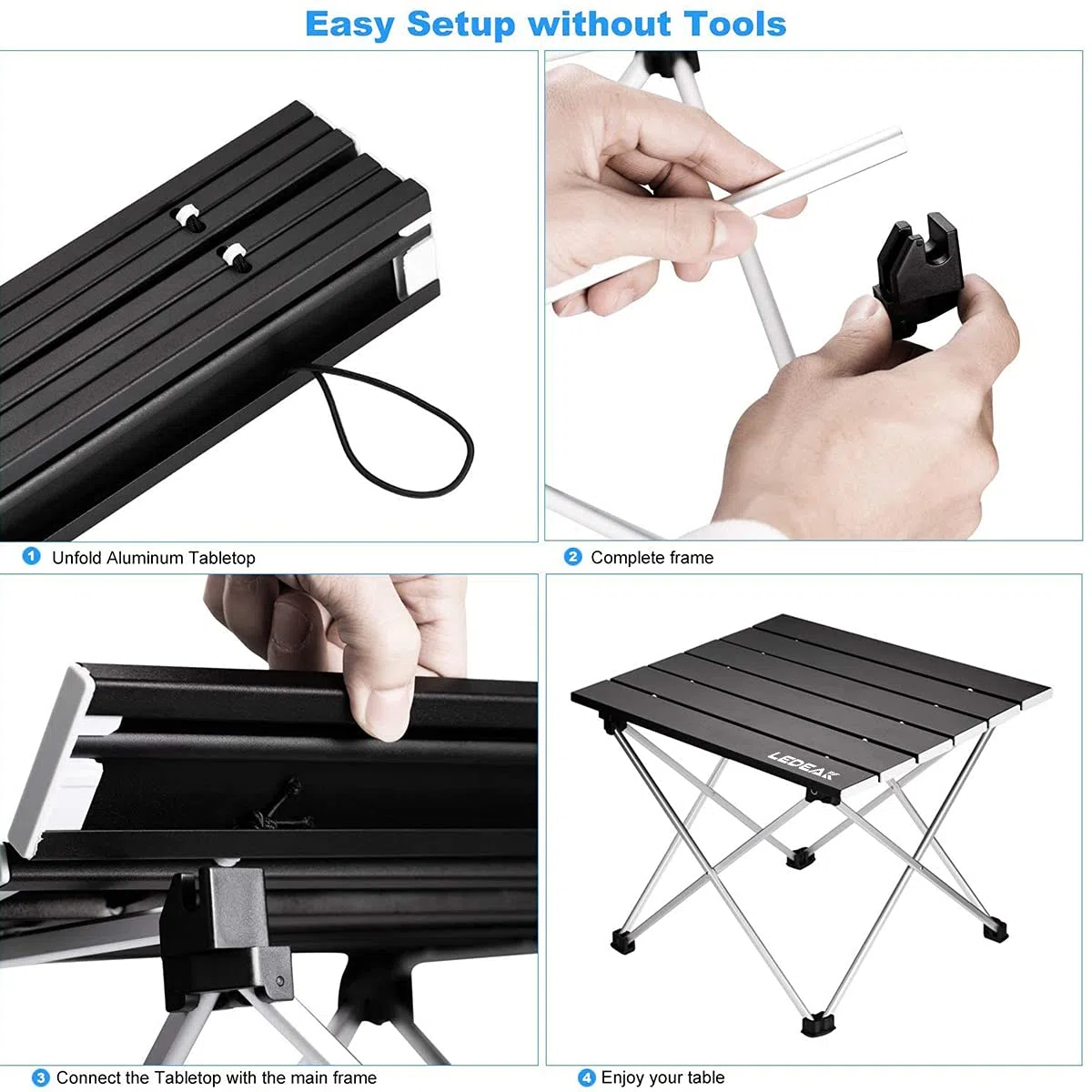 Table de Camping, Pliante Table Alliage d'aluminium Ultra-légère Portable avec Sac de Transport, Facile à Nettoy, pour Les activités en Plein air, Pique-Nique, Cuisine, Plage, Randonnée