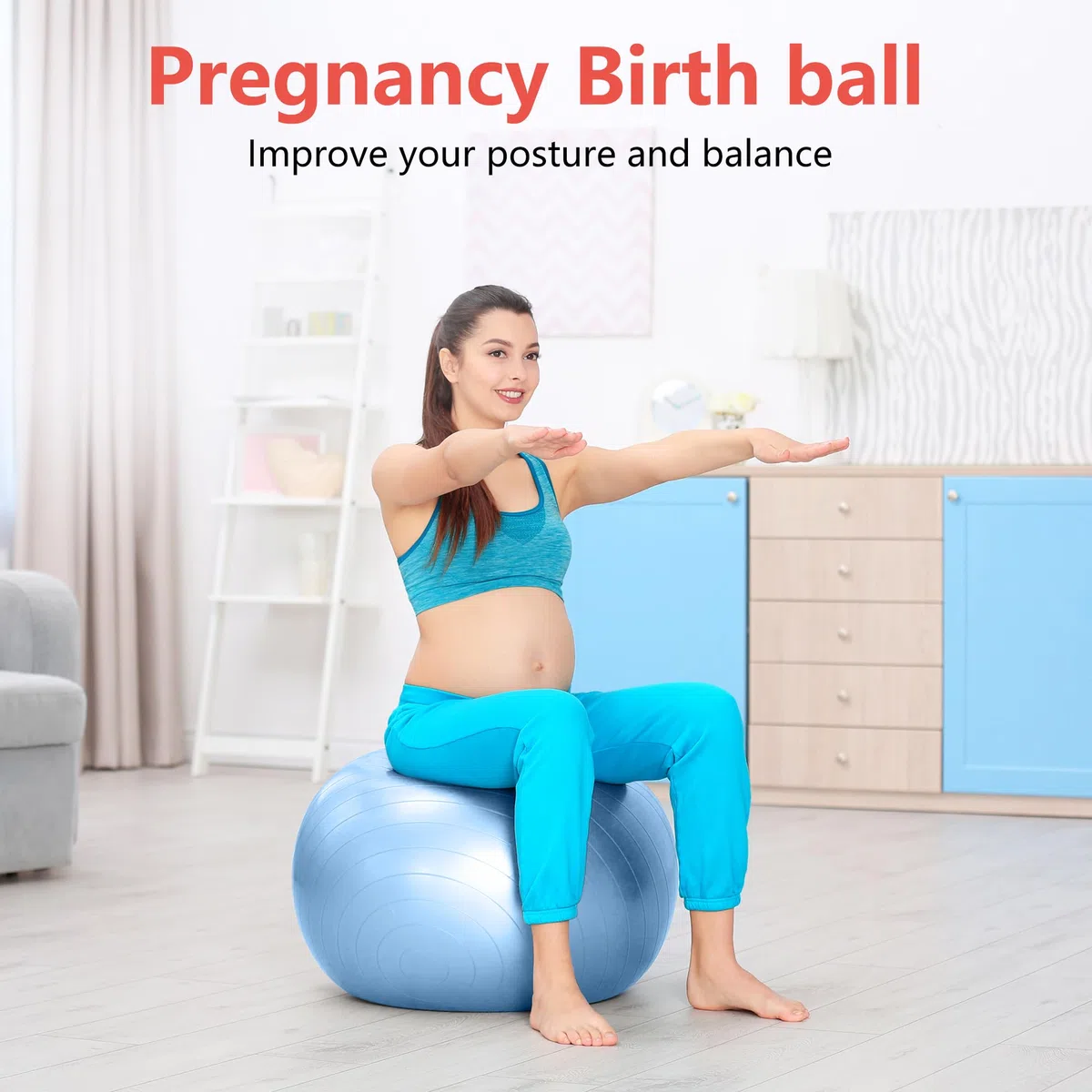 primasole Ballon d'exercice pour équilibre, stabilité, Fitness, entraînement, Yoga, Pilates à la Maison, au Bureau et à la Salle de Sport, Ballon d'accouchement pour Grossesse, Chaise de Bureau
