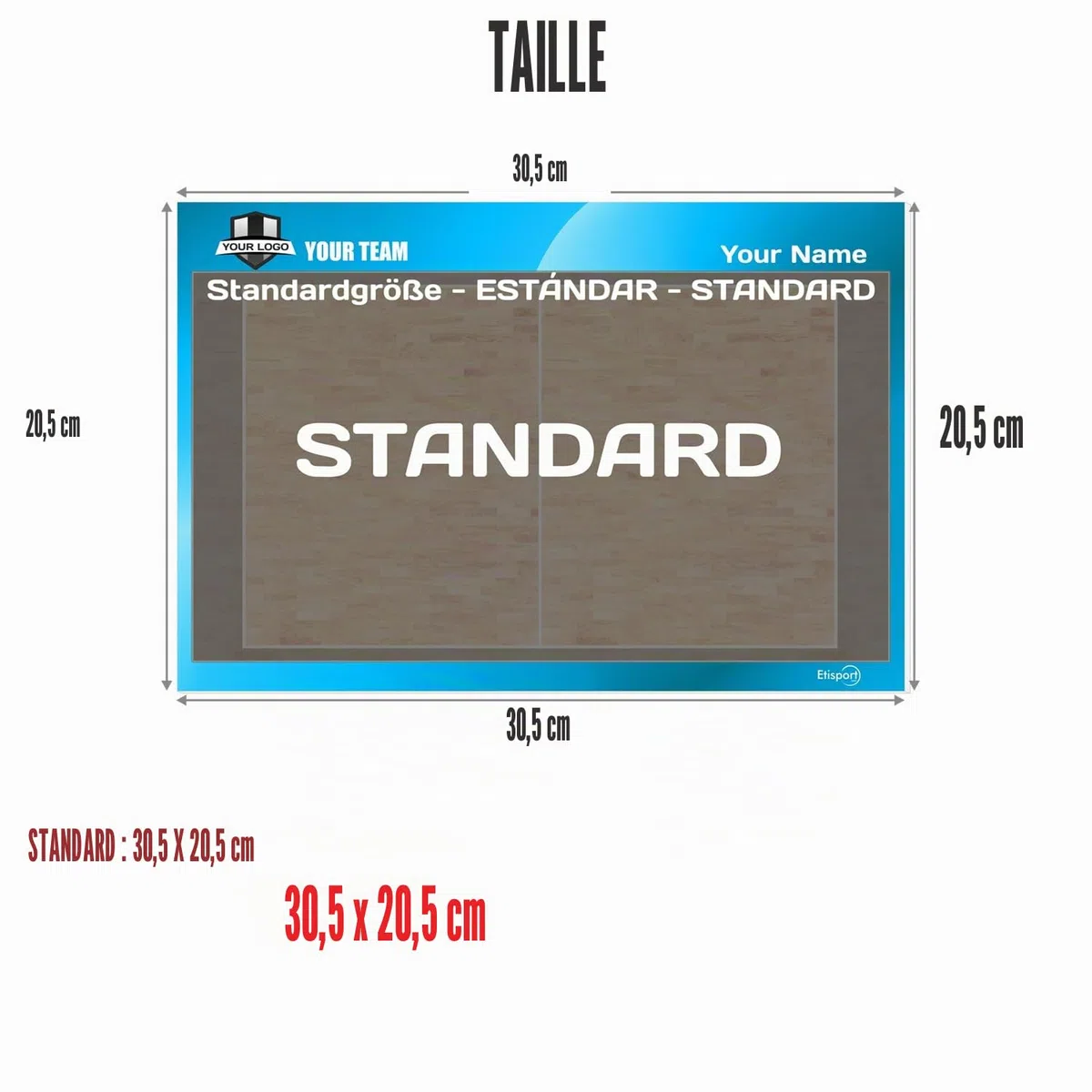 Tableau Tactique Handball pour Entraîneur. Double Face, Marqueurs Effaçables à Sec. Personnalisé avec Nom, Logo ou Blason, Club