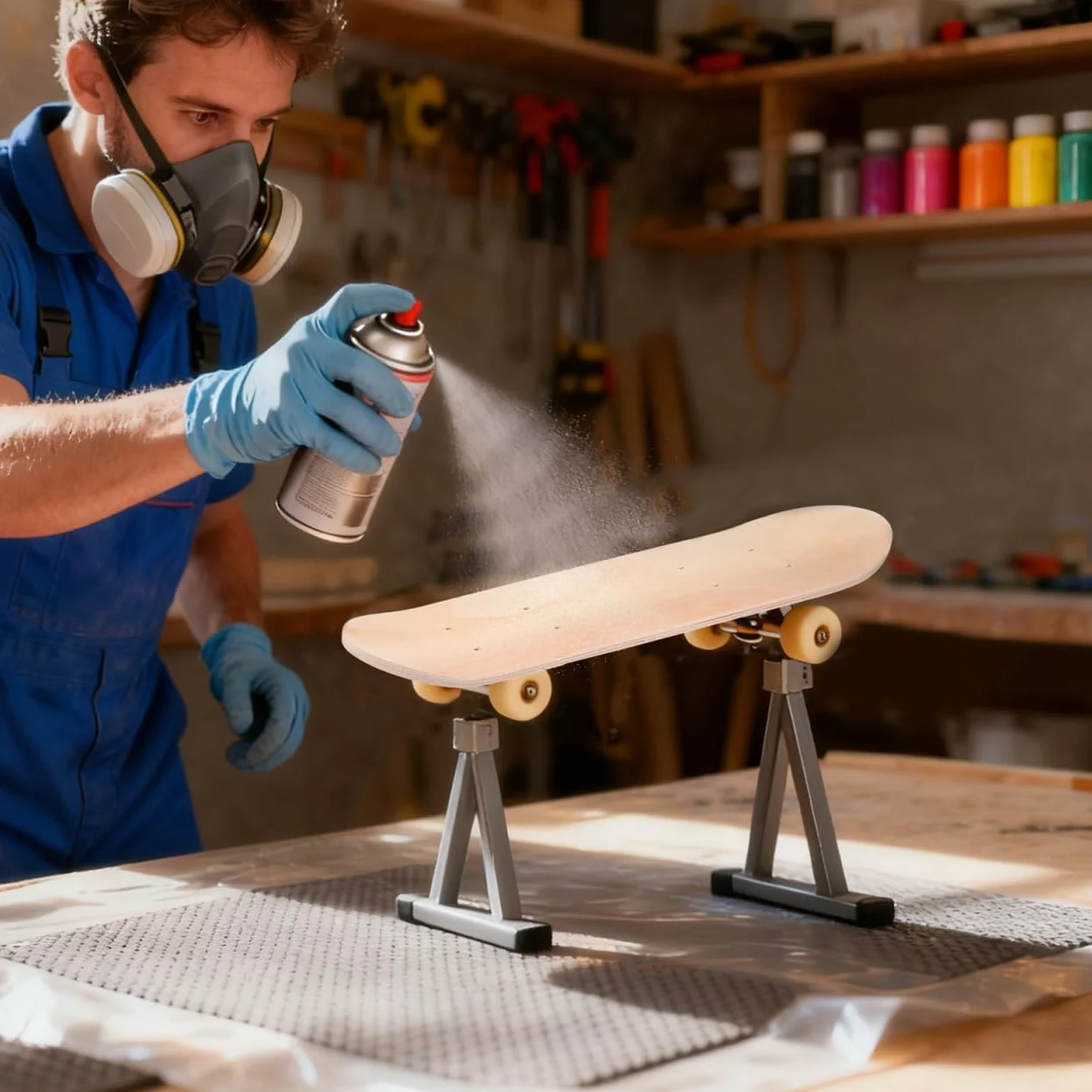 Planche de skateboard : 7 plis en bois d'érable vierge pour débutants – Planche double face brut de 43 cm pour la peinture et la créativité