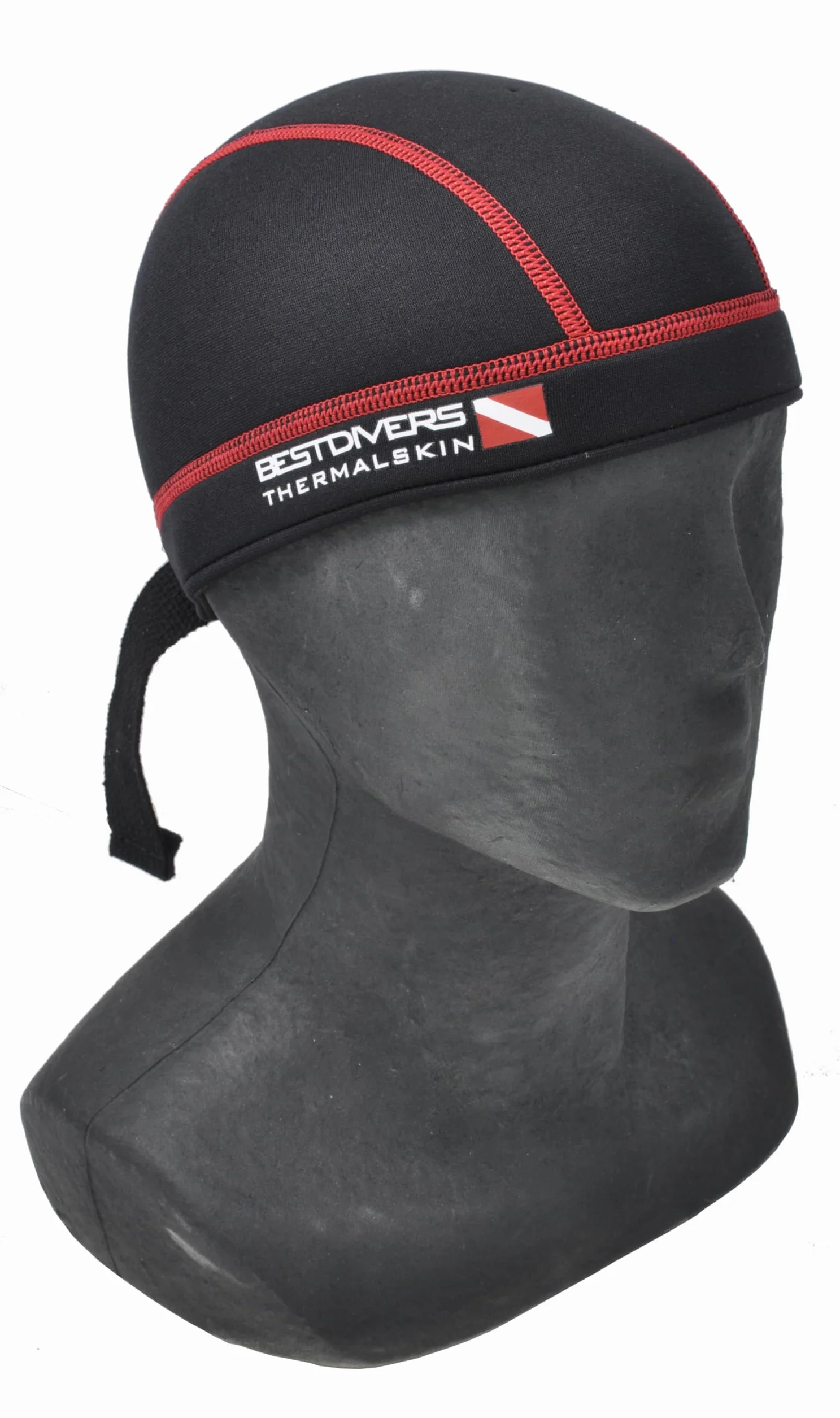 BEST DIVERS Bandana 3 mm NEOP. Noir/Rouge, TG. S-M, Homme
