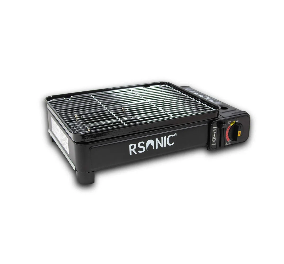 Rsonic Clearfee Barbecue à gaz butane portable avec grille et plaque de cuisson, étui de transport, barbecue de camping, barbecue à cartouche, portable, noir, arbre parfumé Clearfee gratuit
