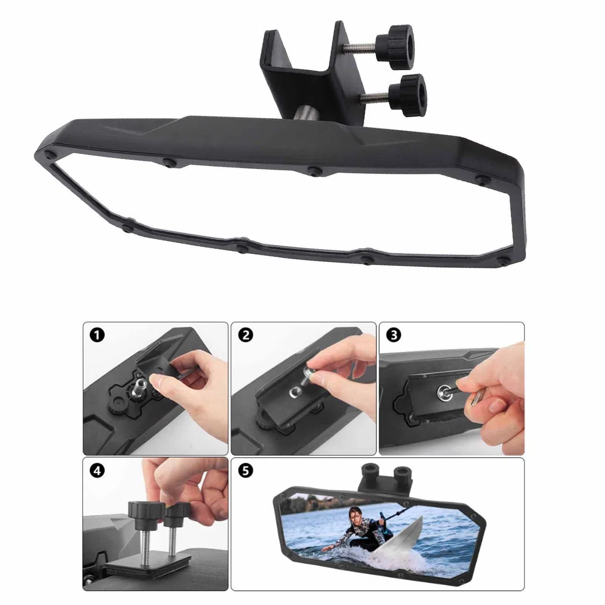 Miroir de bateau, rétroviseurs de bateau vue arrière - Rétroviseurs réfléchissants,Accessoires de de miroir, rétroviseur grand angle pour le ski nautique, le sport, le wakeboard et