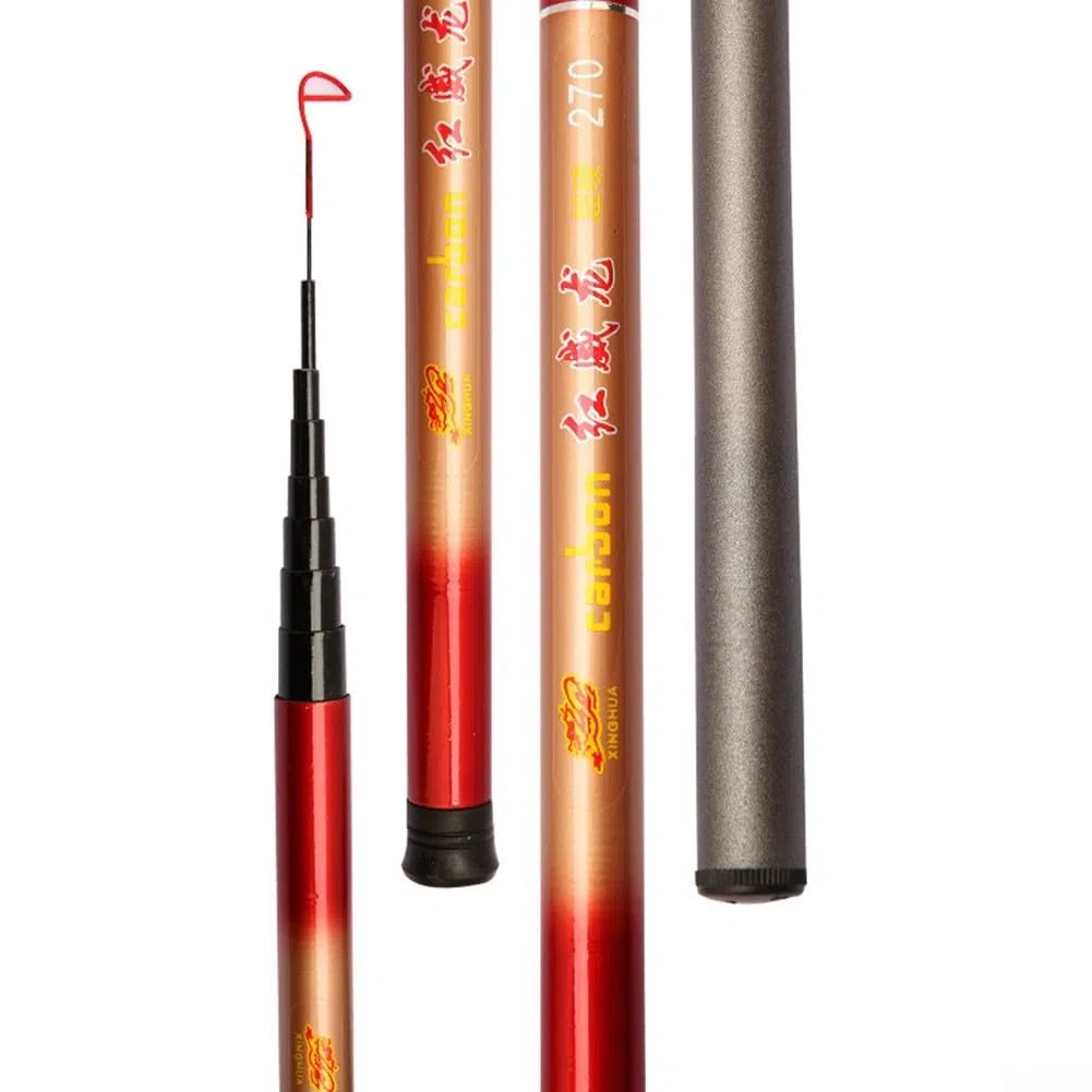 Canne à pêche télescopique FRP Stream Pole Canne de voyage compacte pour la pêche en rivière et en lac Canne légère et portable à section courte 0,8 m à 3,6 m