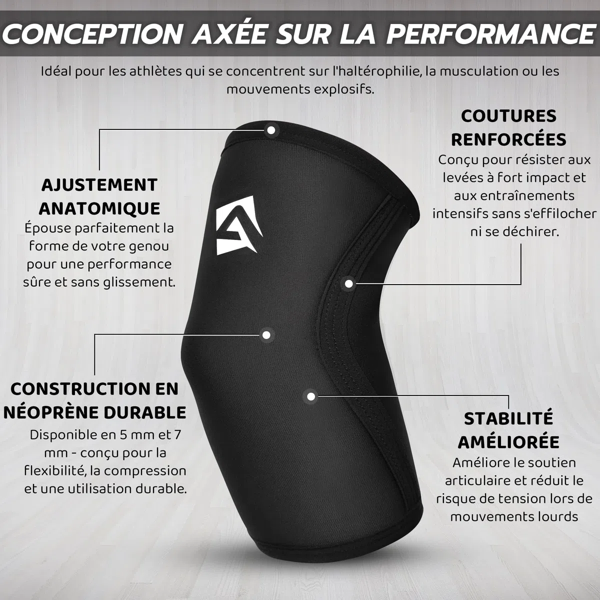 AQF Coudières D'haltérophilie en Néoprène (Paire) - 5mm et 7mm Antidérapant Coudière Musculation pour Bodybuilding et Cross-Training - Bandage de Coude Soutien pour Gym et L'entraînement