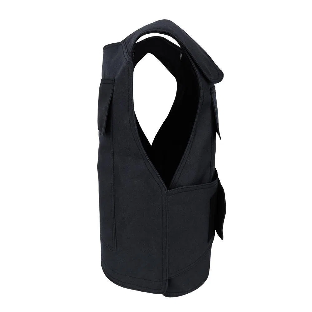 Gilet de protection, gilet anti-couteau avant et arrière, gilet d'autodéfense dissimulé, équipement de sécurité à l'épreuve des balles (sans plaque), Noir